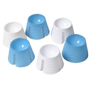 FACTUAL DENTAL Dappen Dish Disposable 200 PCS Plastic Mixing Cups Dappen Dishes Mini Bowl for Dental Hygiene Acrylic Liquid Nail Ink Tattoo Tint Henna Color White and Light Blue