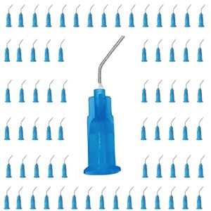 FACTUAL DENTAL 100 PCS 23 Gauge Blue Pre Bent Tips Dispensing Applicator Dental Etching Base Liner Oral Irrigation Mix